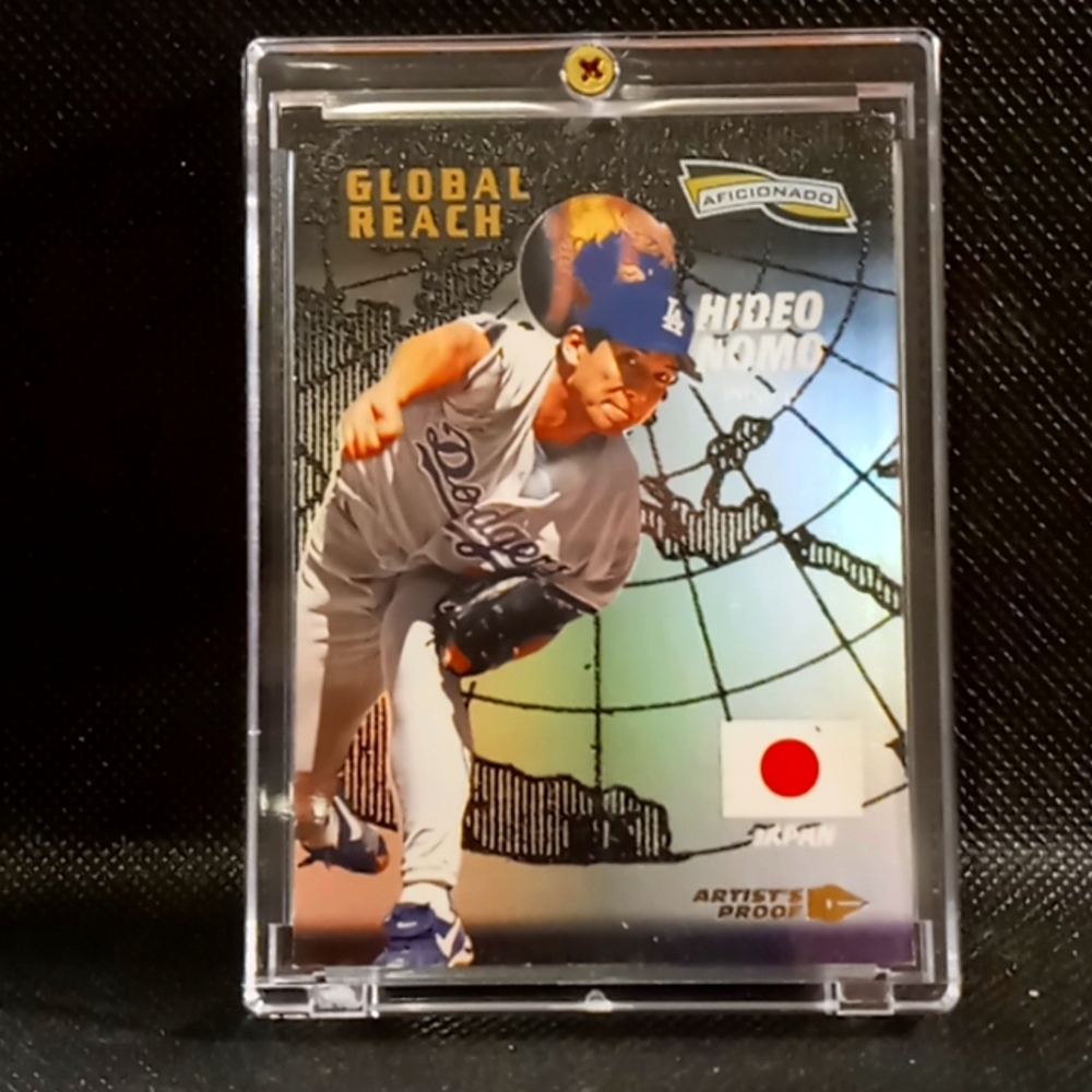 Hideo Nomo - Artist Proof (Rare) - 1996 Pinnacle Aficionado Trading Card